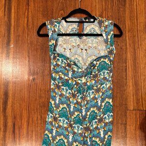 T-bags Los Angeles cap sleeved empire waist maxi dress, size S
